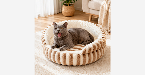 Soft Round Pet Bed | OEM Personalizado Pelúcia Cat Bed Fornecedores - Model MJ-PET015 | Mingjin Pufe China